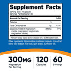 Nutricost Triple Magnesium Complex 300mg, 120 Capsules, 60 Servings