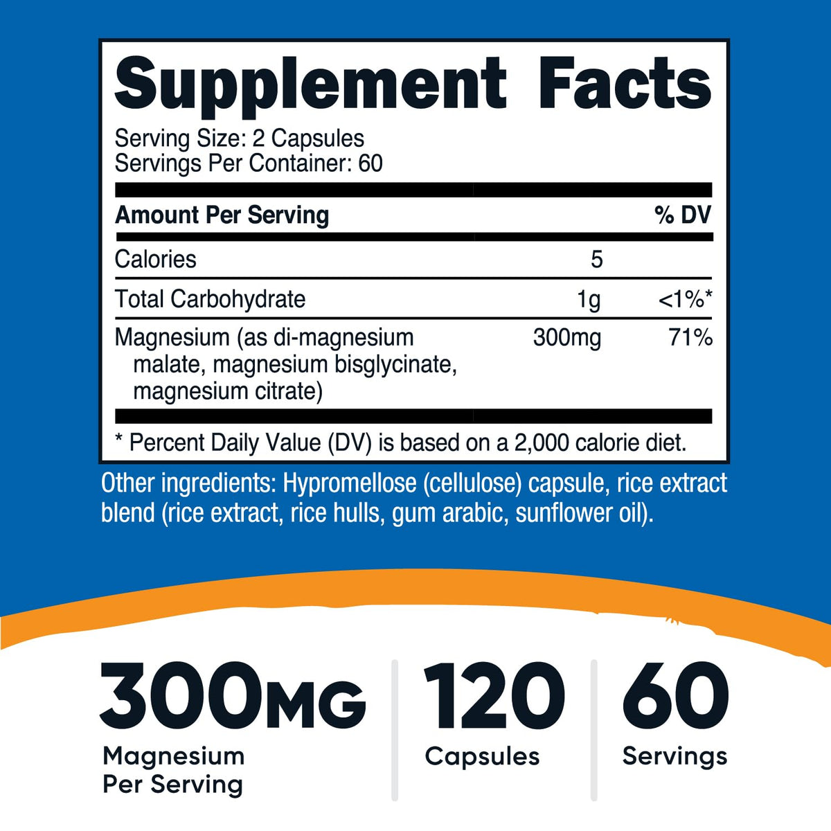 Nutricost Triple Magnesium Complex 300mg, 120 Capsules, 60 Servings