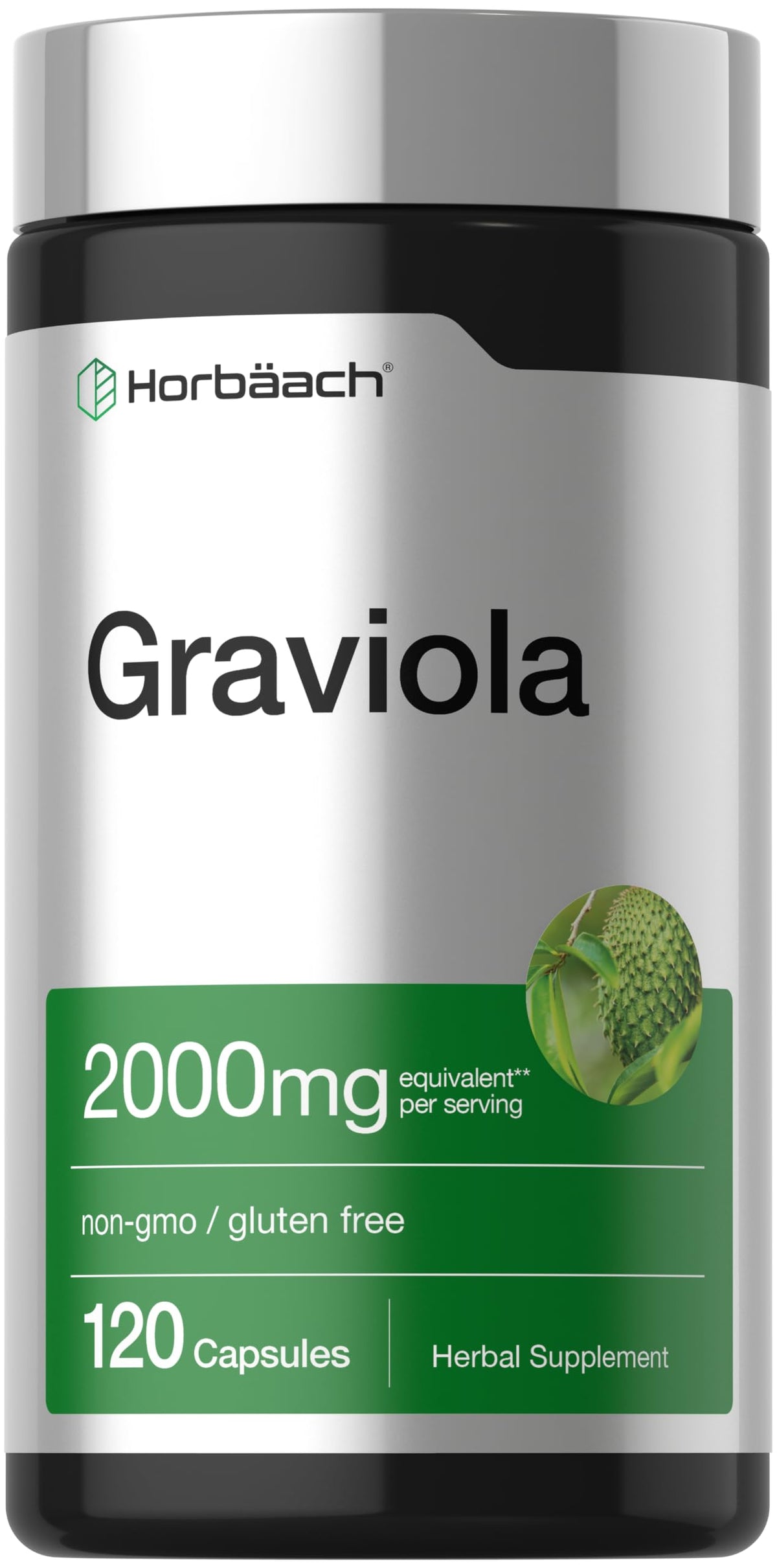Horbäach Graviola Capsules | 120 Count | Soursop (Annona Muricata)