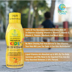 Premium Liquid Multivitamin For Kids | Sugar Free Kids Vitamins | 100% DV of 14 Vitamins for Kids | Multivitamin for Children Ages 4+ | Great Tasting, Non-GMO, Max 98% Absorption Rate- 16 oz, 32 Serv