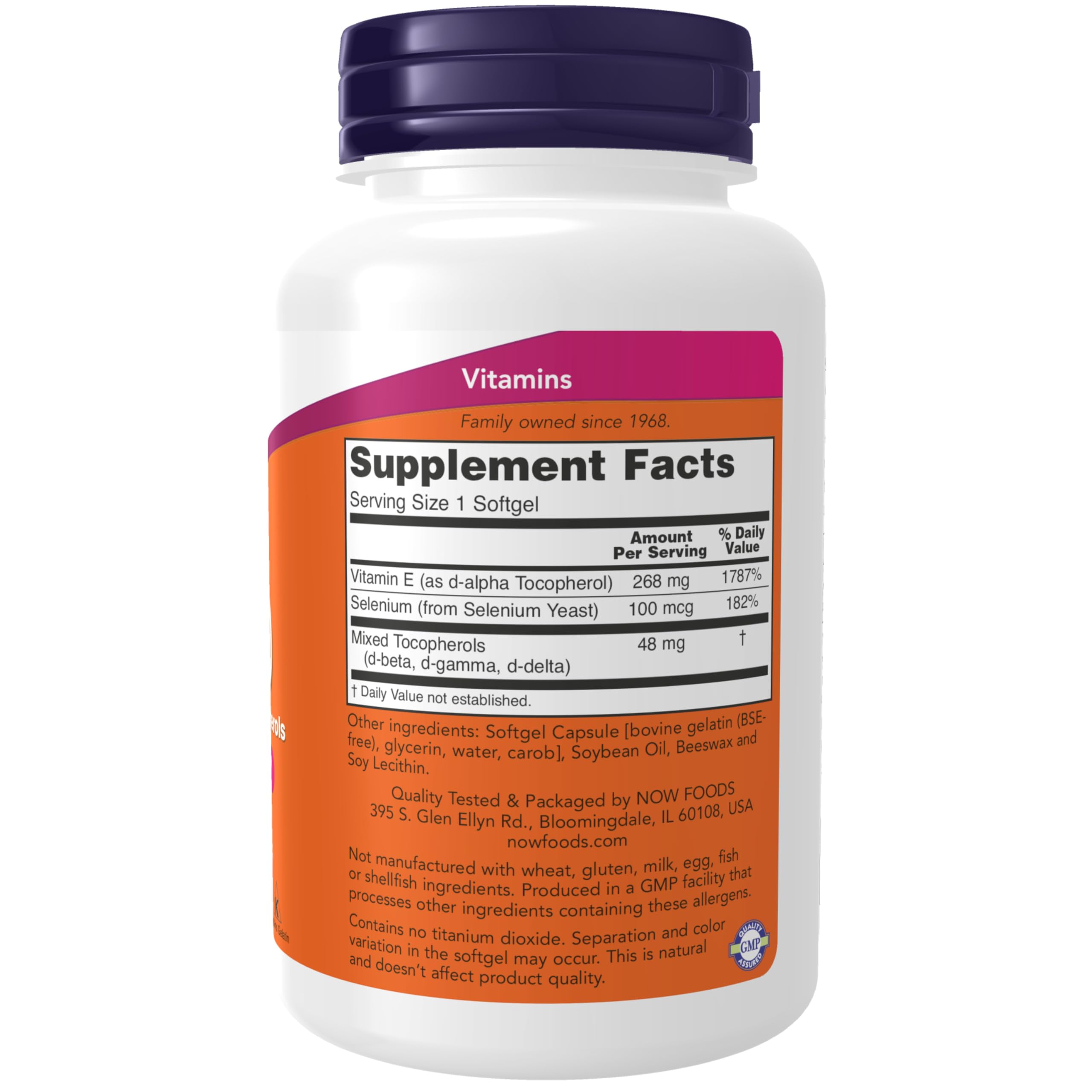 Buy now NOW Supplements, Vitamin E-400 IU, Mixed Tocopherols, Antioxidant Protection*, 100 Softgels at indiglob india