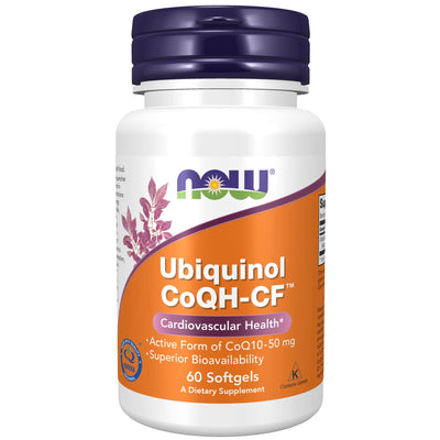 NOW Foods Supplements, Ubiquinol CoQH-CFƒ?› (the Active Form of CoQ10 - 50 mg with Superior Bioavailability), 60 Softgels