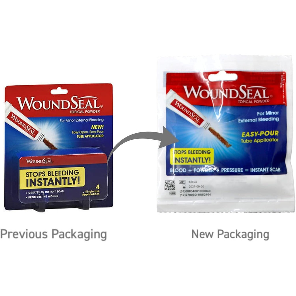 Buy now WoundSeal Topical Powder Wound Care First Aid for Cuts, Scrapes and Abrasions Single Use, 4 count (Packaging May Vary) at indiglob india