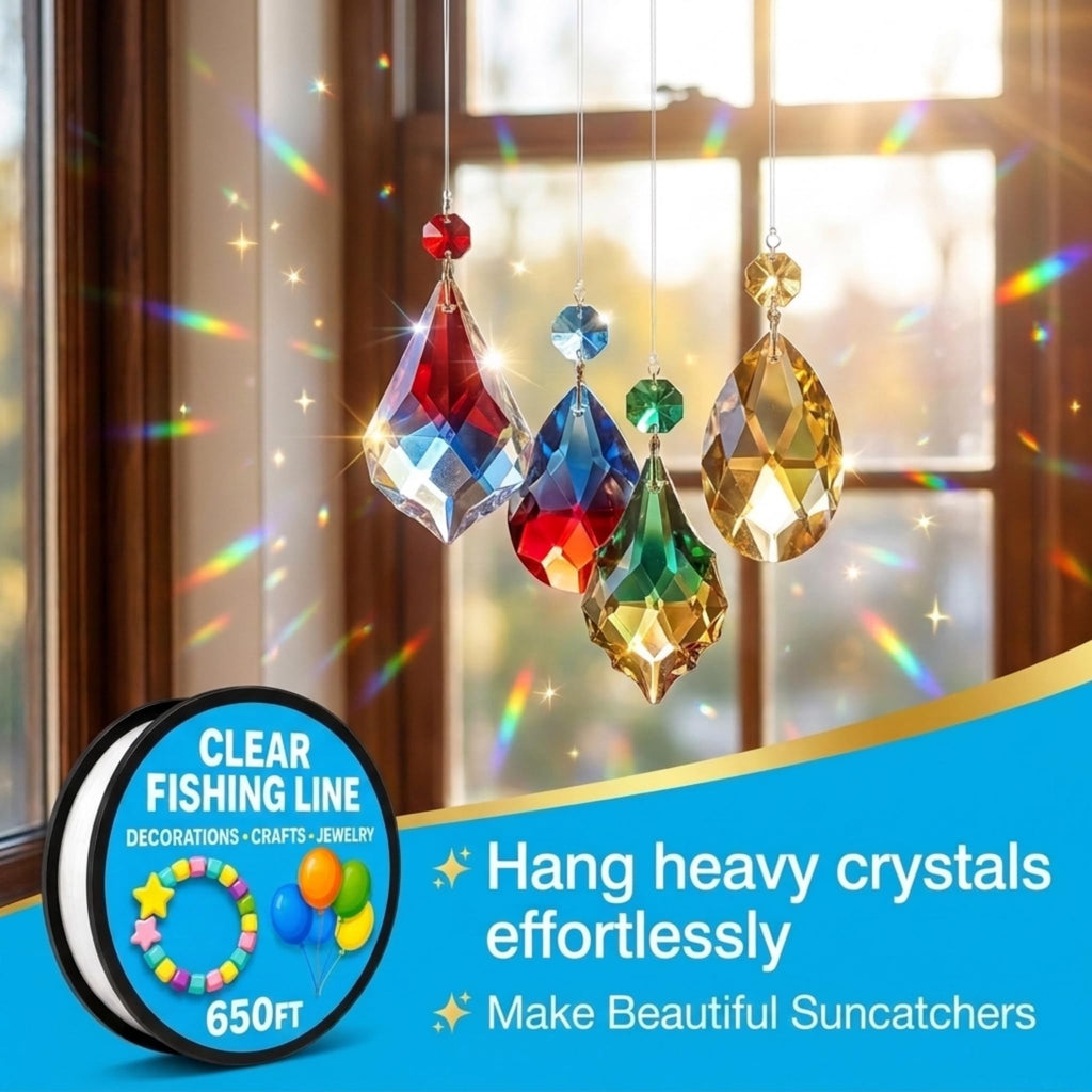 Clear Fishing Line for Crafts - Hanging Decorations - Clear String