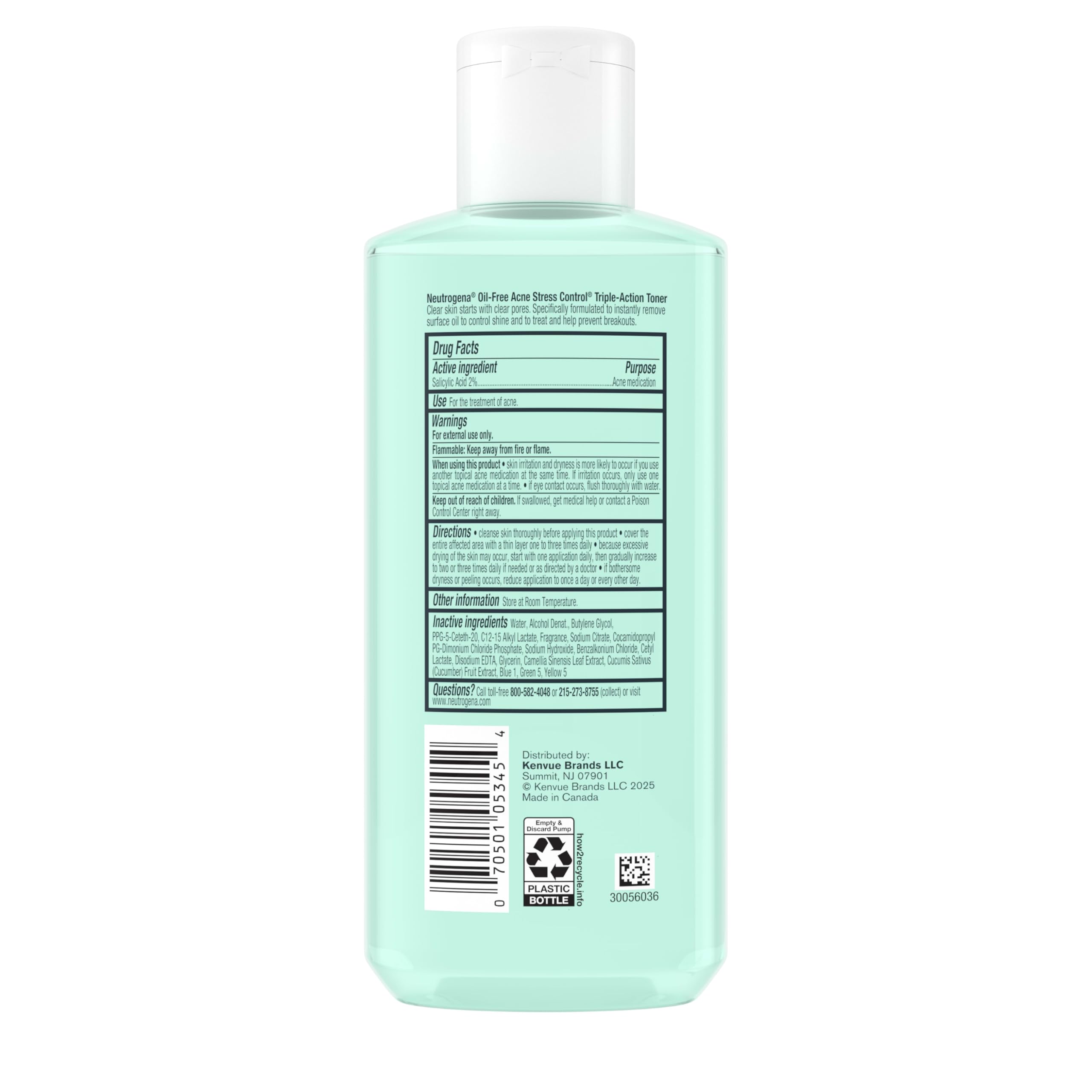 Buy now Neutrogena Acne Stress Control Oil-Free Triple-Action Face Toner, Skin Care with 2% Salicylic Acid, Acne Toner for Face with Green Tea & Cucumber Extract, Nourishing & Refreshing, 8 fl. oz at indiglob india