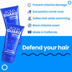 AQUA GUARD Pre-Swim Hair Defense, Prevents Chlorine Damage (2-Pack) | Softens & protects for blonder blondes, vibrant color, and manageable curls. UV protection, made in California