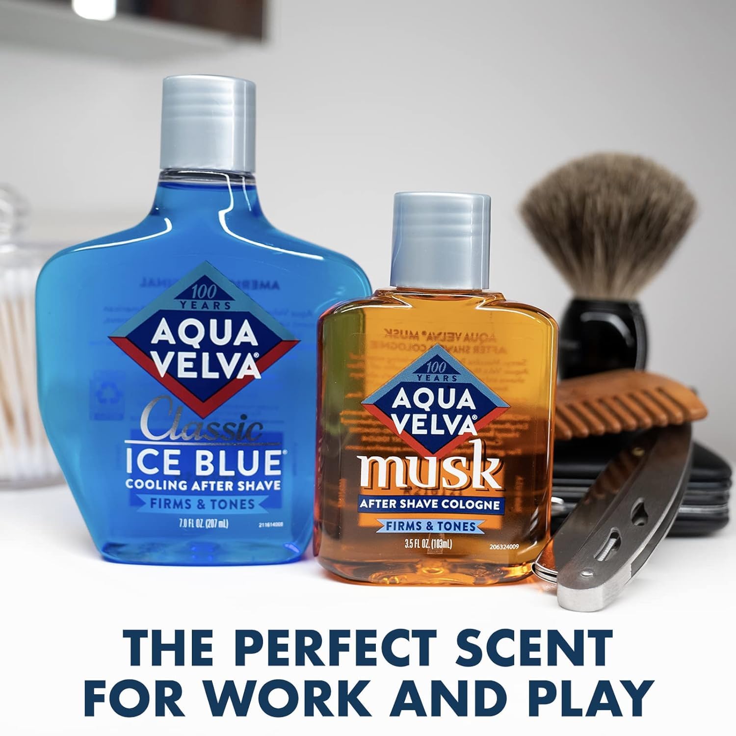 Aqua Velva After Shave, Classic Ice Blue, Soothes, Cools, and Refreshes Skin, 7 Ounce - Pack of 2
