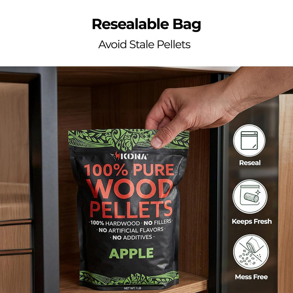 Kona Wood Pellet Variety Pack for Ninja Woodfire - 8 Flavors, 8 x 1 lb