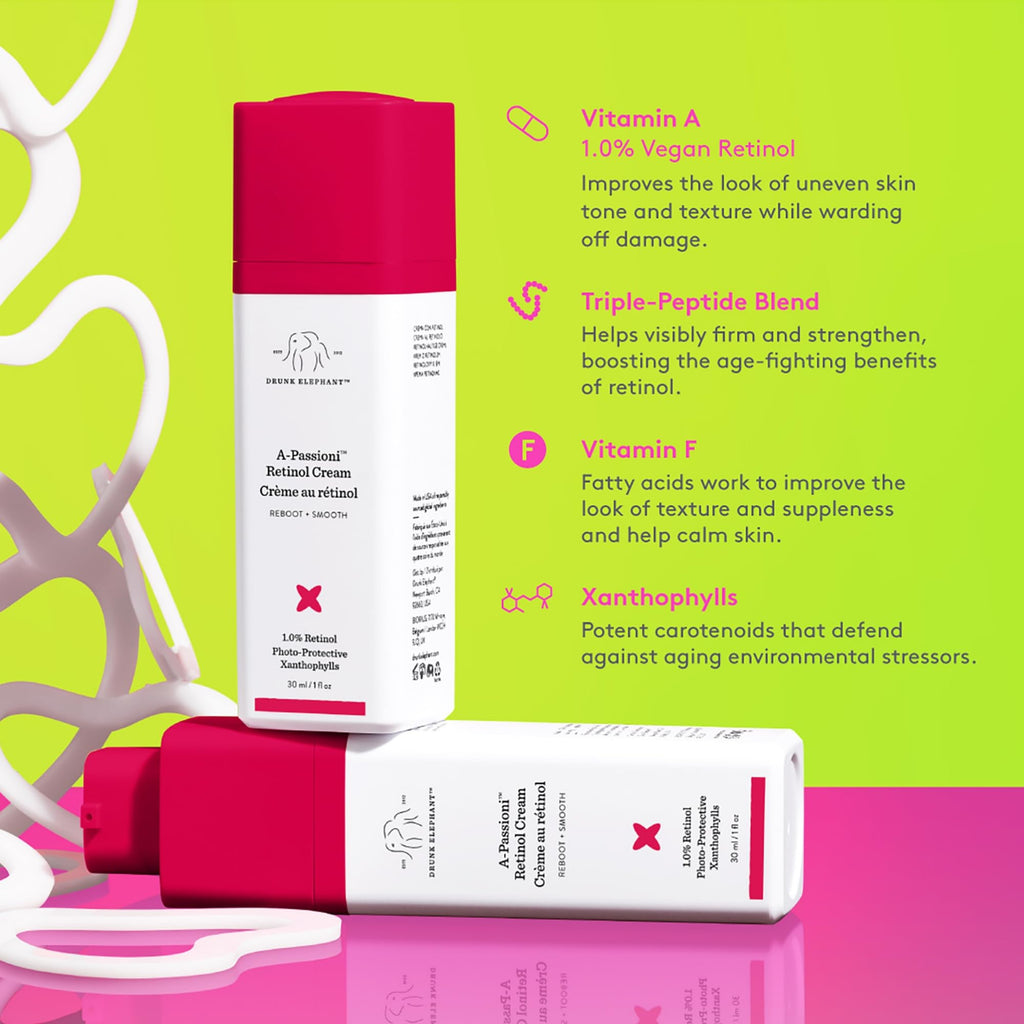 Buy now Drunk Elephant A-Passioni Retinol Cream - 30 ml/1 fl oz - 1% Retinol Serum - Clean Clinical Skincare - Cruelty-Free - Dermatologist-Tested - Free of Essential Oils, Silicones, and Fragrance at indiglob india