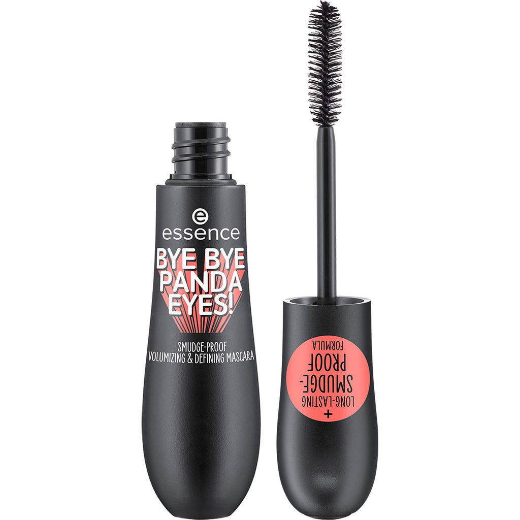 essence Bye Bye Panda Eyes Tubing Mascara, Black, Smudge-proof (Pack of 1) | No Flaking, Washes Off with Warm Water, Volumizing & Lengthening; Vegan, Cruelty Free, Paraben-Free, Oil-Free