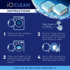 iO CLEAN Washing Machine Cleaner Descaler Tablets, 24 Count |1 Year Supply