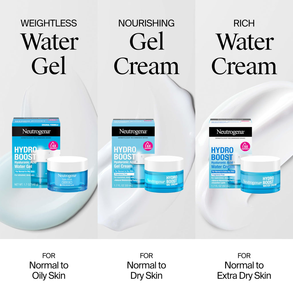 Buy now Neutrogena Hydro Boost Water Gel, Hyaluronic Acid Facial Moisturizer for Normal to Oily Skin, Hydrating Face Moisturizer, 1.7 fl. oz + Trial Size Hydro Boost Facial Cleanser, 0.5 fl. oz at indiglob india