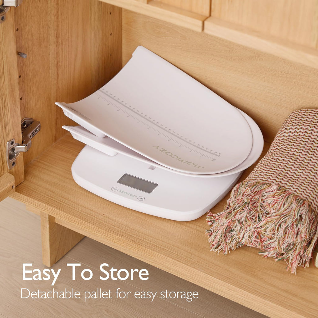 Momcozy Baby Scale, Weight, Height and Weighted Feeds, Removable Tray,