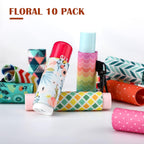 Buy now Sureio 10 Pack Lip Balm Holder Keychain Compact Clip On lipstick Lip Gloss Holder Keychain Elastic lipstick Sleeve Clip (Floral Style) at indiglob india