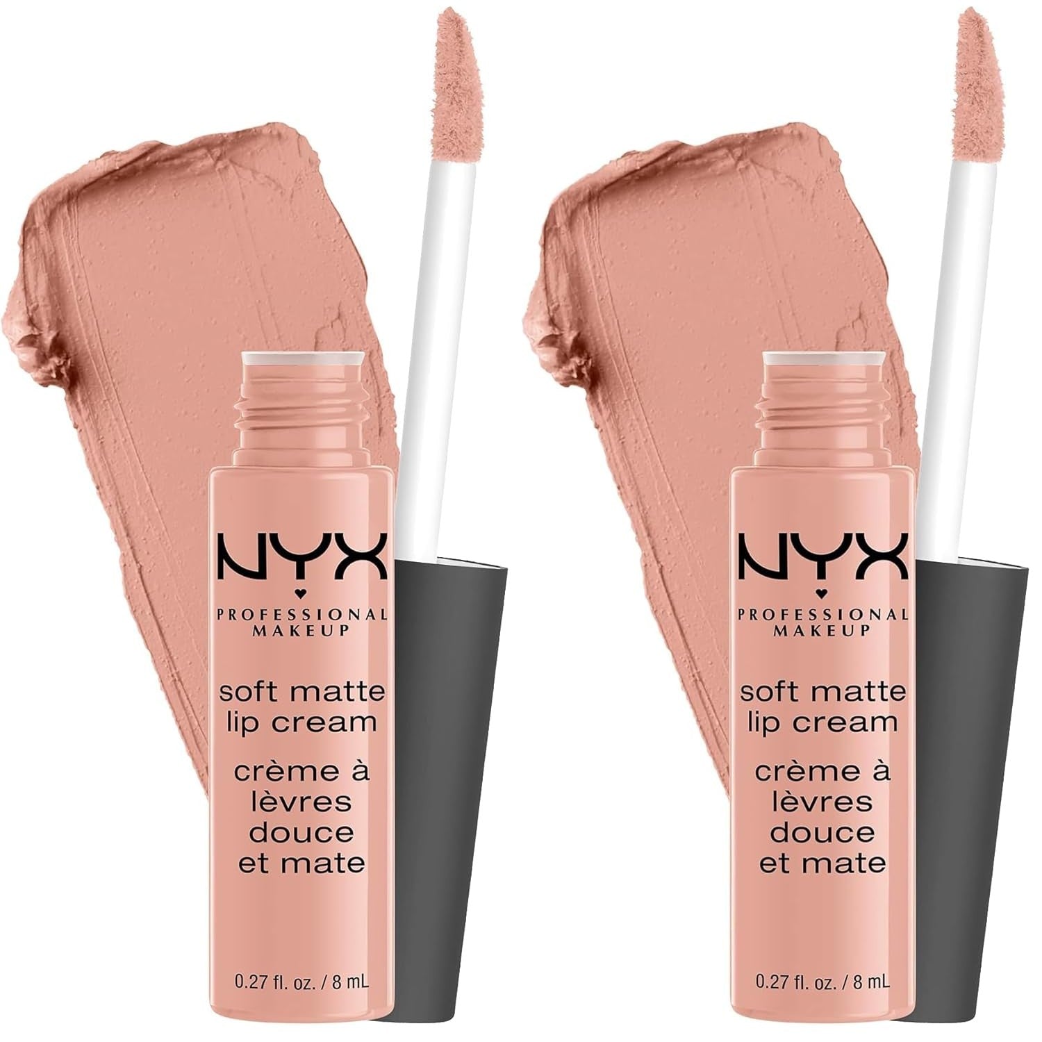 Buy now NYX PROFESSIONAL MAKEUP Soft Matte Lip Cream, Lightweight Liquid Lipstick - Milan (Dark Pink-Brown) Cairo 0.27 Fl Oz (Pack of 2) at indiglob india