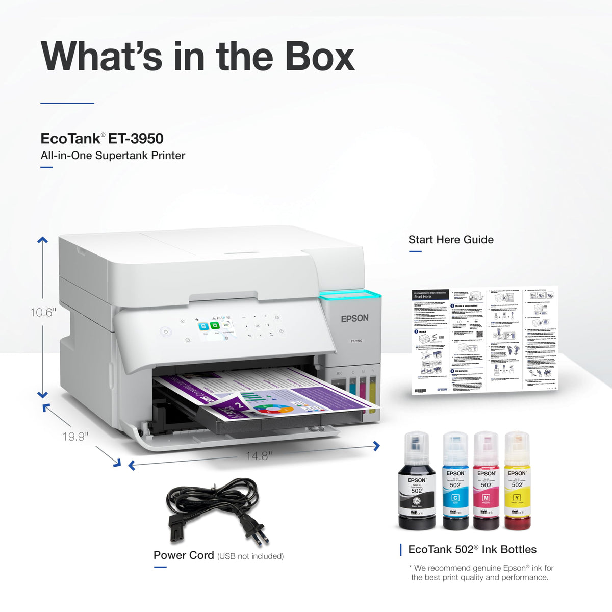 Epson EcoTank ET-3950 Wireless Color All-in-One Supertank Printer