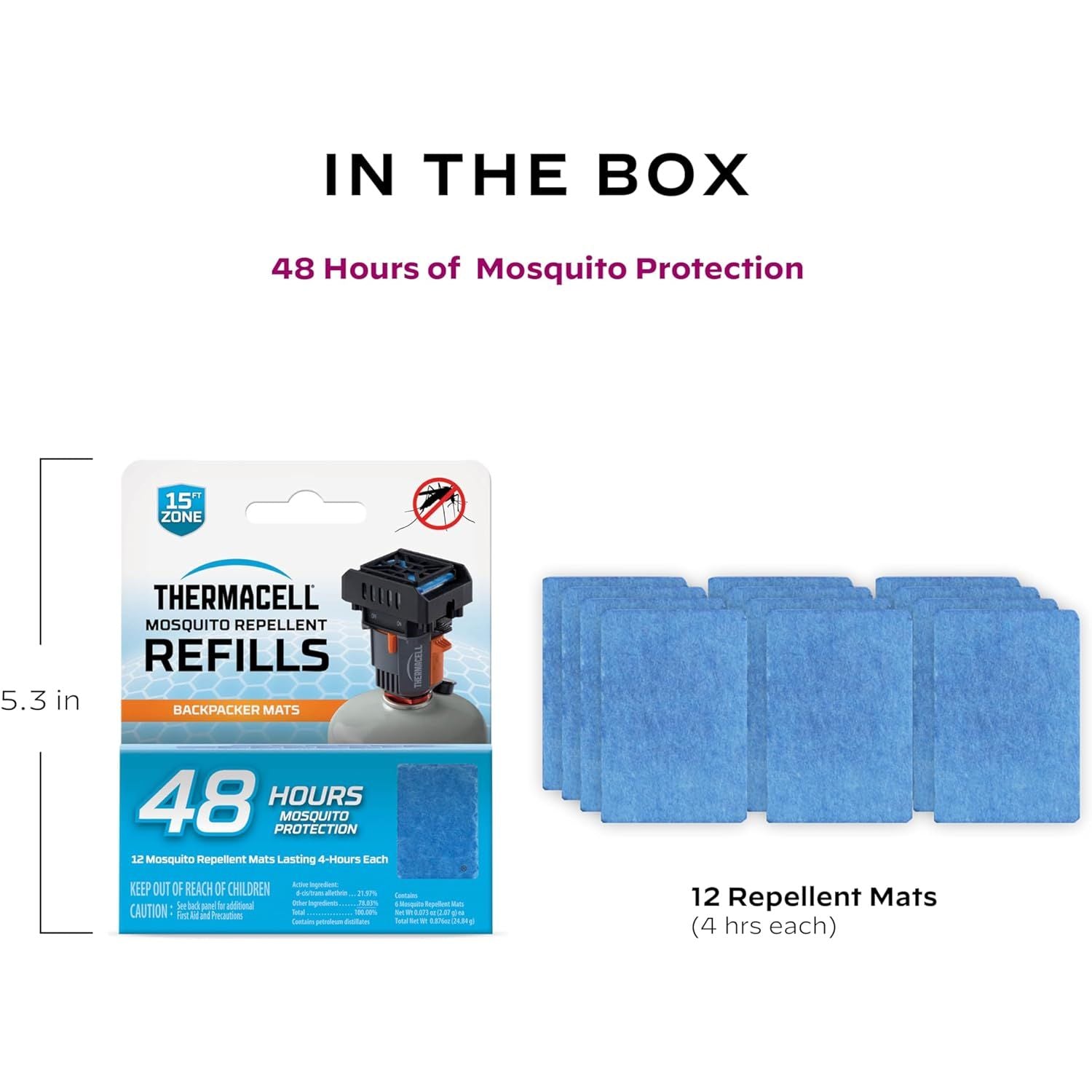 Buy now Thermacell Mosquito Repellent Refills; Compatible with Thermacell Backpacker; Highly Effective, Long Lasting, No Spray, Scent, or Mess; 15 Foot Zone of Mosquito Protection at indiglob india