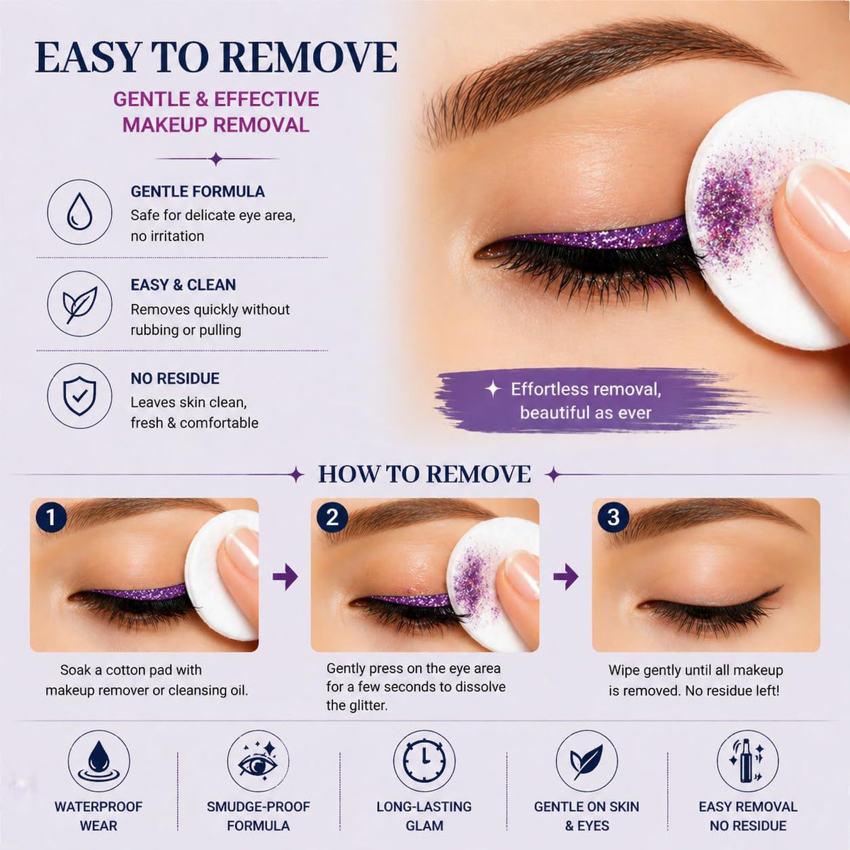 10 Colors Liquid Glitter Eyeliner, Metallic Shimmer Waterproof Makeup
