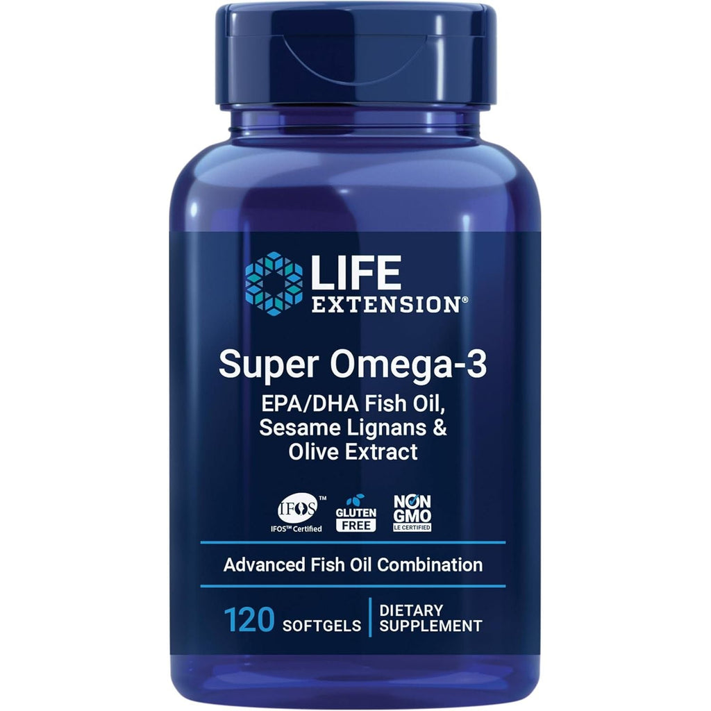Buy now Life Extension Super Omega-3 EPA/DHA with Sesame Lignans & Olive Extract, 120 Count at indiglob india