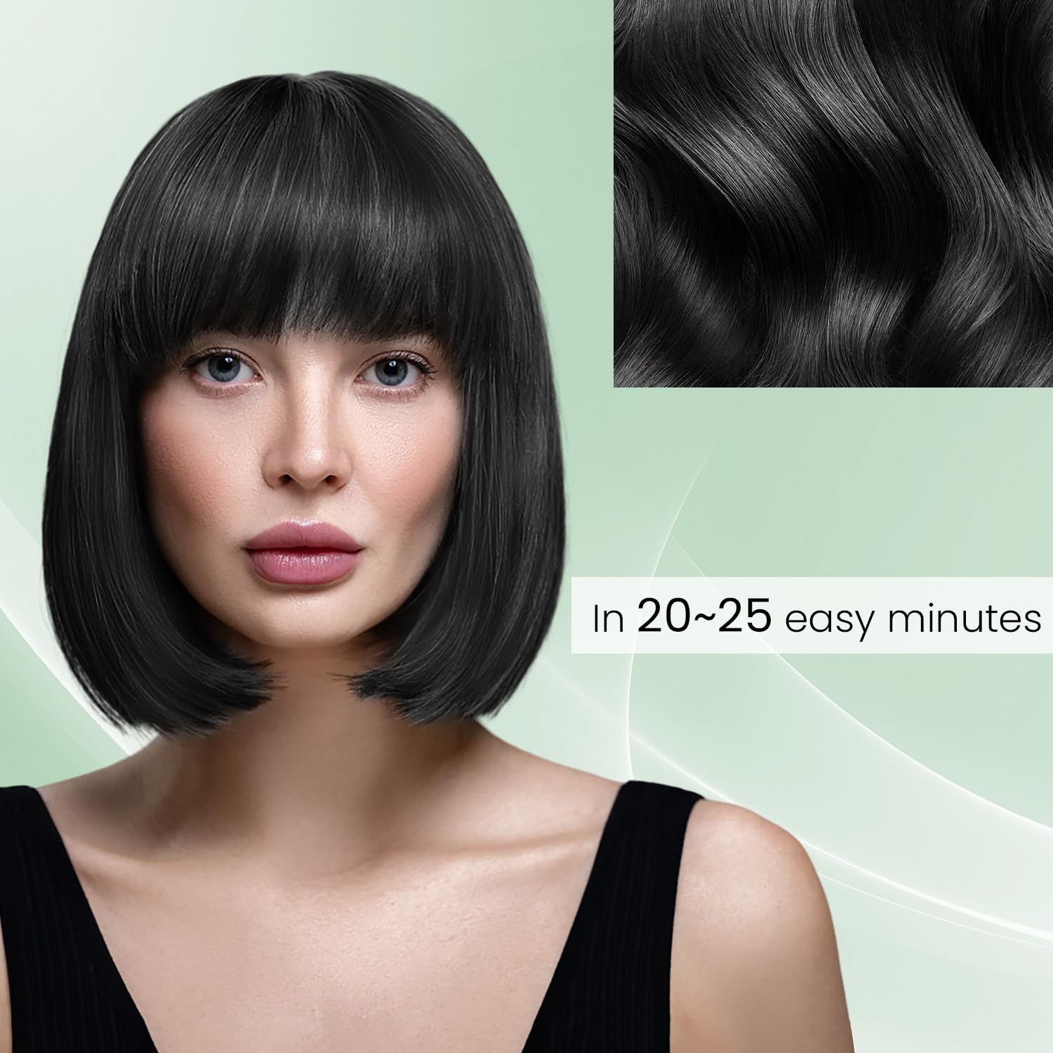 KAISASA Black Hair Dye Shampoo 3 in 1,Hair Color Shampoo for Women and Men | Hair Dye Shampoo Covers Gray Hair
