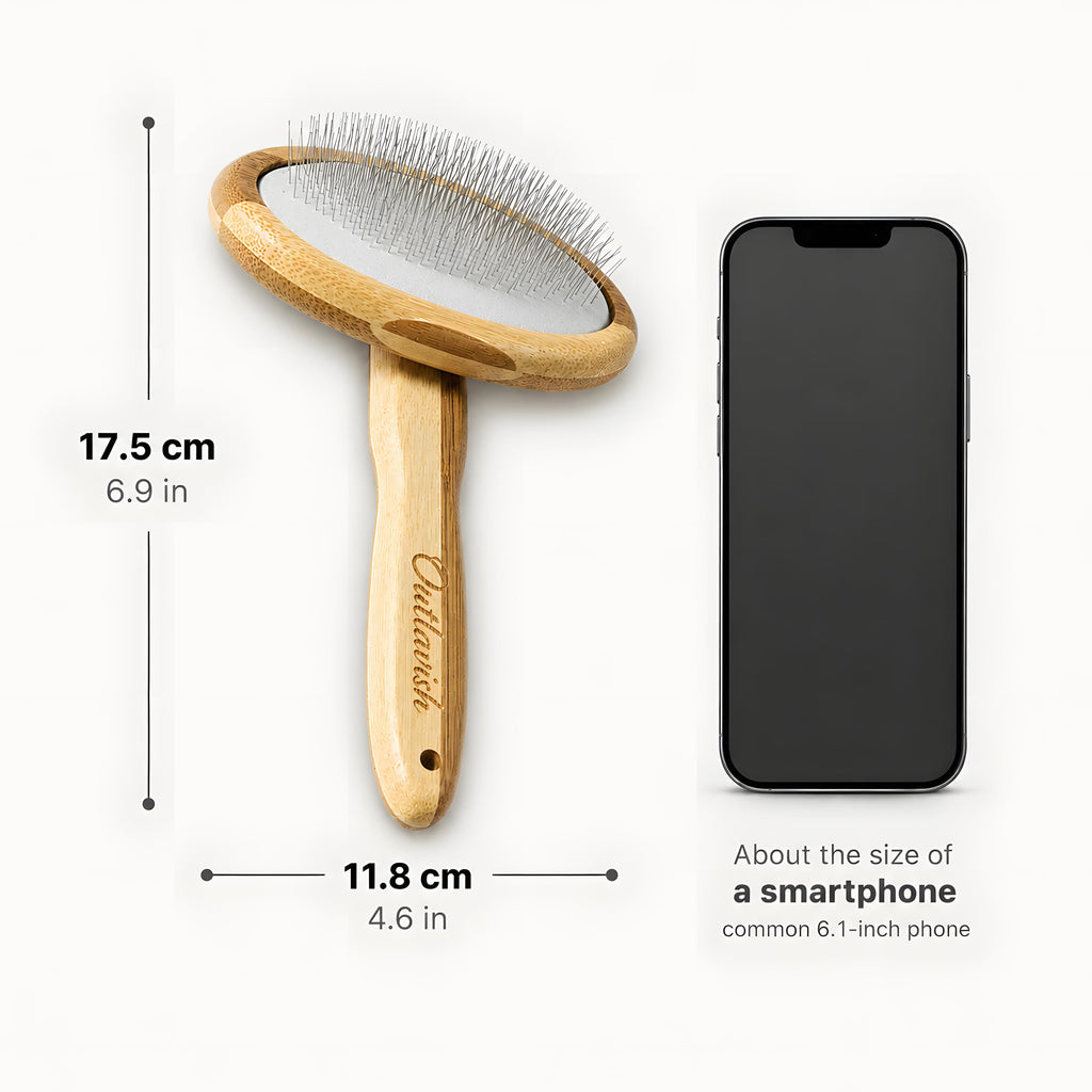 Sheepskin Brush Rug Wool Carpet Cleaner Bamboo Wire Slicker Carding, Unmats Fur & Restores Like New, Longer Prongs, Stronger Design, To Fluff Fleeces, Sherpa, Macrame & Faux Fur Blankets