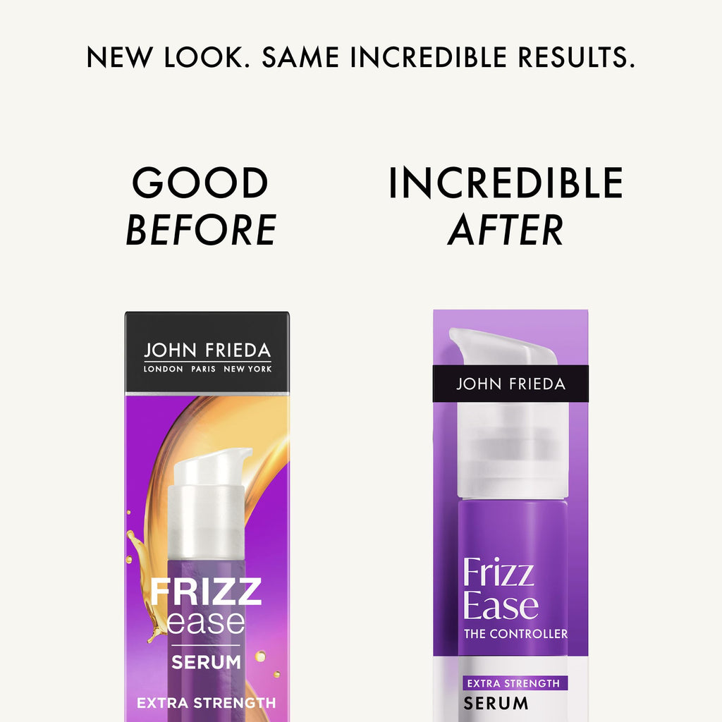 John Frieda Frizz Ease Extra Strength Hair Serum, 1.69 fl oz | Anti-frizz Serum for Thick, Coarse Hair, Vitamin E and Rice Oil, Heat Protection, Smoothing, Hydrating