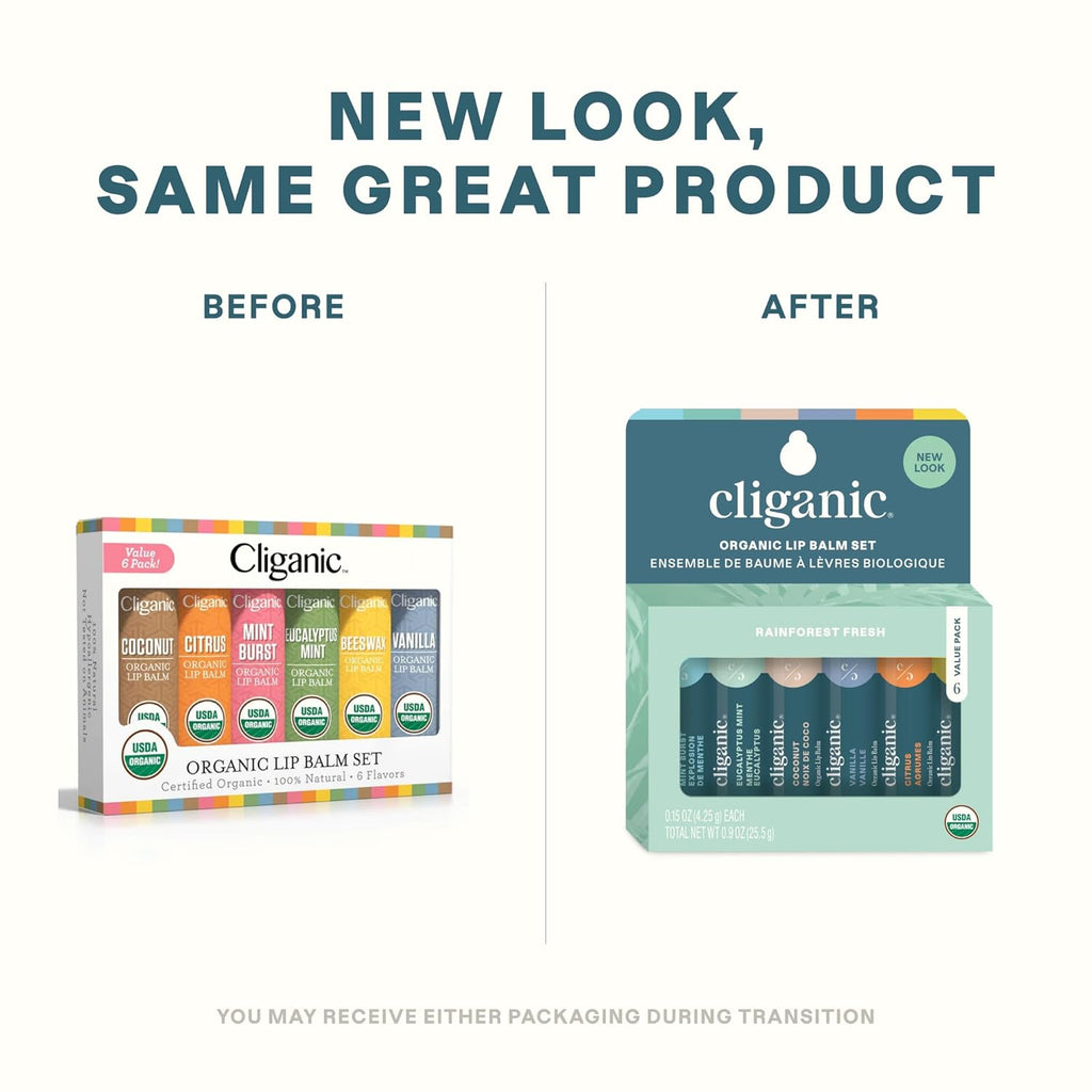 Buy now Cliganic Organic Lip Balm Set (6 Flavors) - 100% Natural Hydrating, Moisturizing for Dry Cracked Lips, for Men & Women at indiglob india