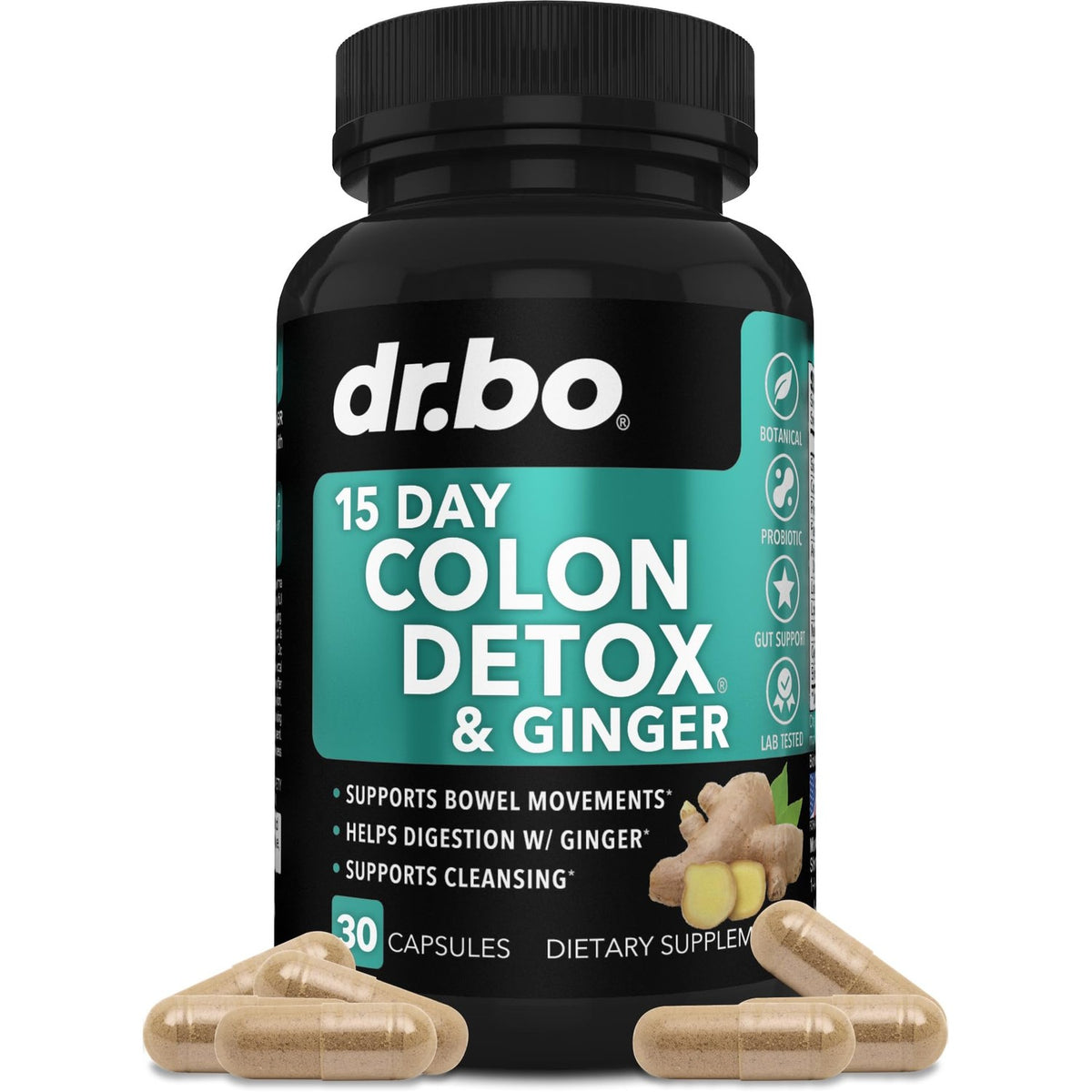 Colon Cleanser Detox for Weight Flush - 15 Day Colon Cleanse Pills with Ginger - Fast Natural Laxative, Constipation Relief, Bowel Movement Supplements for Intestinal Stomach Bloating Gut Loss Support
