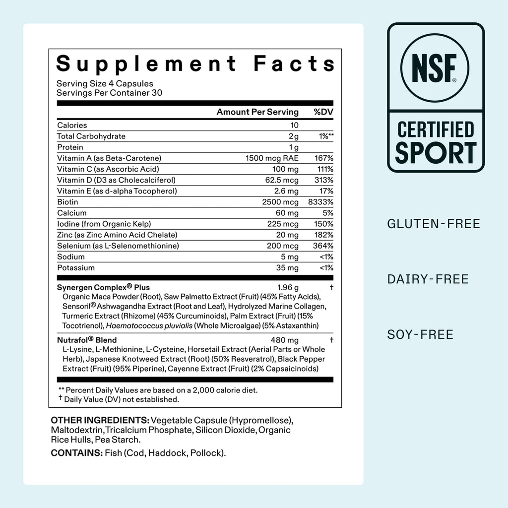 Nutrafol Women's Balance Hair Growth Supplements, Age 45+, 1-Month Pouch | #1 Dermatologist-Recommended Hair Growth Supplement Brand, Clinically Tested for Visibly Thicker Hair and Scalp Coverage
