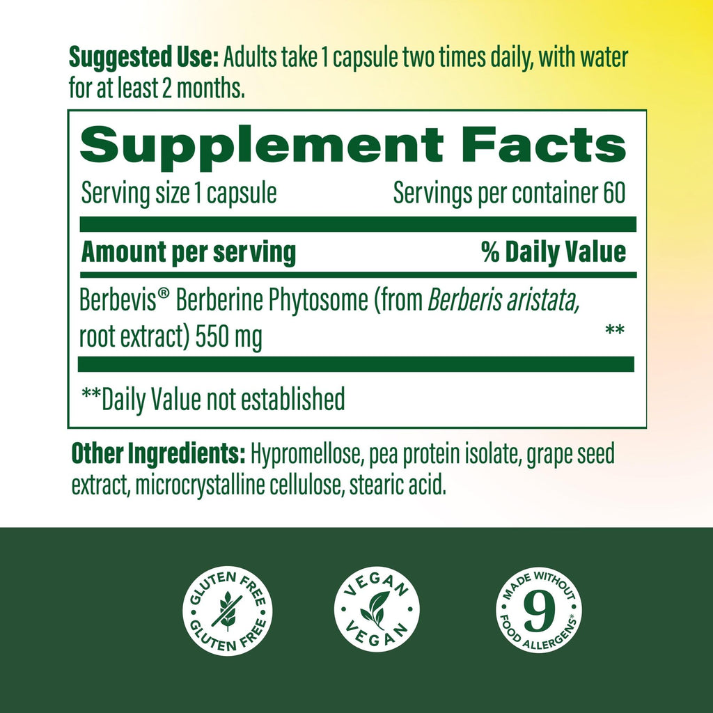 MegaFood Berberine Phytosome, Metabolism & Cholesterol Support, 60 Capsules