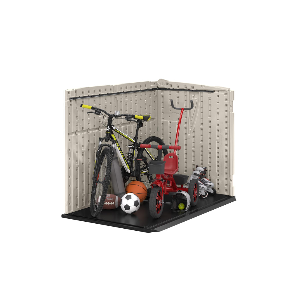 Suncast 5.9' x 3.7' Horizontal Stow-Away Storage Shed, Resin, Hinged Lid