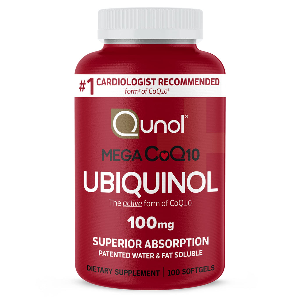 Qunol Mega Ubiquinol CoQ10 100mg, Superior Absorption, 120 Softgels | #1 Cardiologist Recommended Supplement for Heart Health, Coenzyme Q10 Supplement to support Vascular Health & Cellular Energy