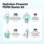 Anua Salmon DNA PDRN Glow Essential Starter Kit | Hyaluronic Acid Skincare Set, Glass Skin Routine with Firming & Hydrating Cleanser, Toner, Serum & Cream, Korean Skincare