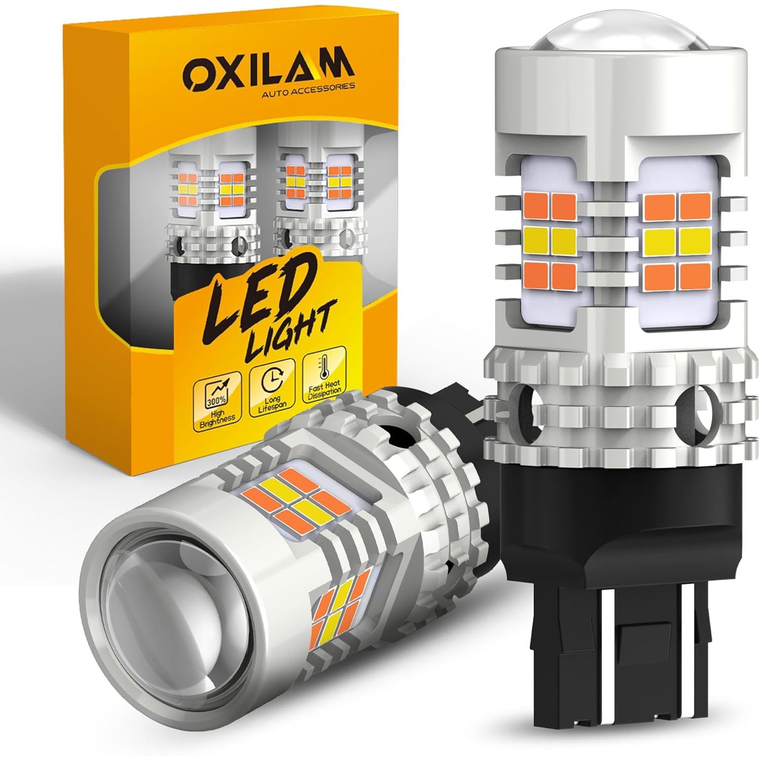 Buy now OXILAM Upgraded 912 921 LED Bulb Reverse Lights, Backup Light Bulbs for Car, 300% Higher Brightness 6000K White, Mini Size Non-polarity Canbus Error Free T15 906 W16W Bulb, Pack of 2 7443 White Yellow at indiglob india
