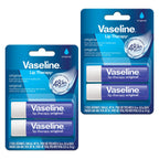 Vaseline Lip Therapy Care Original, Fast-Acting Nourishment, Ideal for Chapped, Dry, Cracked, or Damaged Lips, Lip Balm, 2-Pack of 2, 0.16 Oz Each, 4 Lip Balms