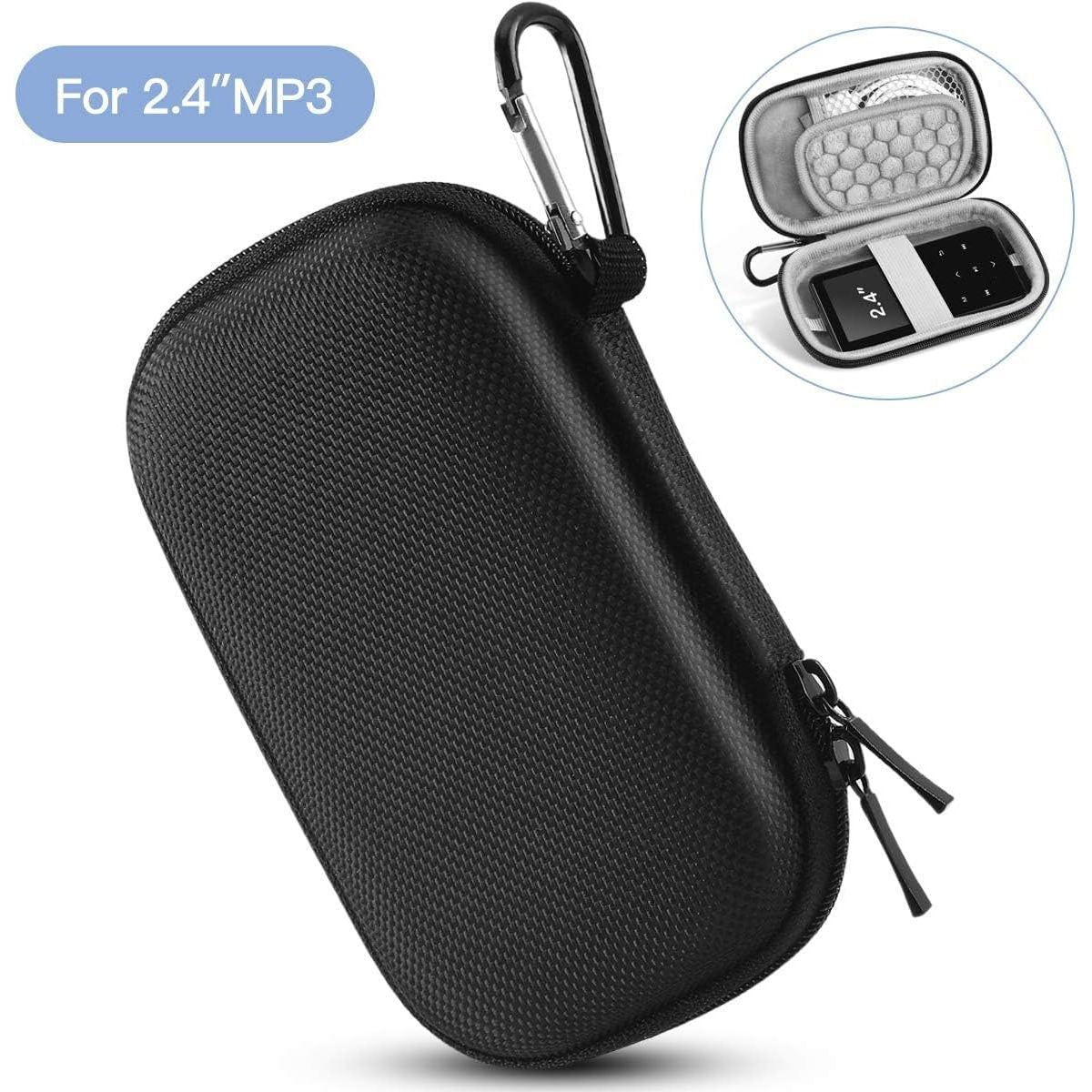 Buy now AGPTEK MP3 MP4 Player Case for 2.4 inch MP3 Player, for Gracioso/for ChenFec/for Safuciiv/for RUIZU/for Aiworth and Other MP3 Players Under 2.4 inch, Portable Case with Metal Carabiner Clip at indiglob india