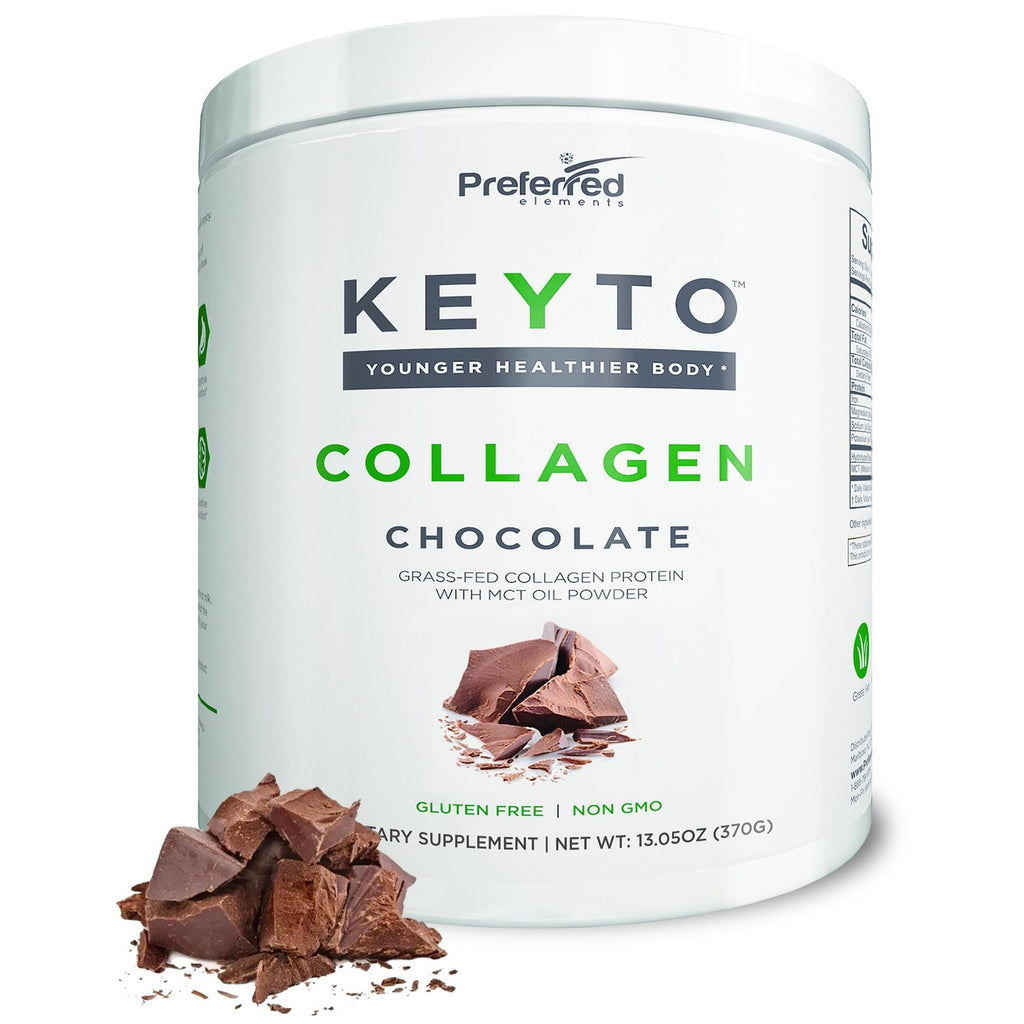 KEYTO Keto Collagen Protein with MCT Oil Powder - Chocolate | Grass Fed Pasture Raised Hydrolyzed Collagen Peptides, Keto, Paleo and Low Carb Friendly