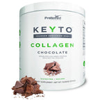 KEYTO Keto Collagen Protein with MCT Oil Powder - Chocolate | Grass Fed Pasture Raised Hydrolyzed Collagen Peptides, Keto, Paleo and Low Carb Friendly