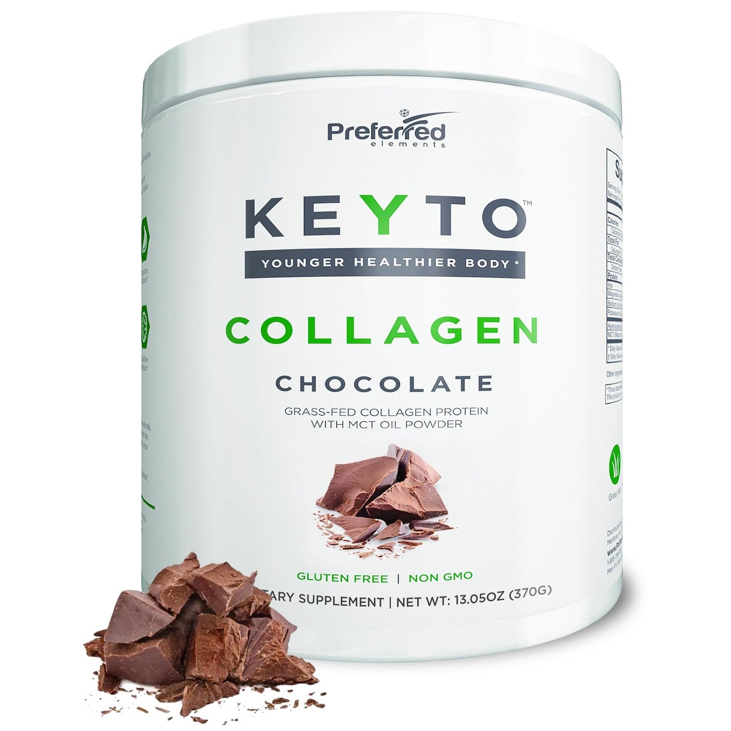 KEYTO Keto Collagen Protein with MCT Oil Powder - Chocolate | Grass Fed Pasture Raised Hydrolyzed Collagen Peptides, Keto, Paleo and Low Carb Friendly