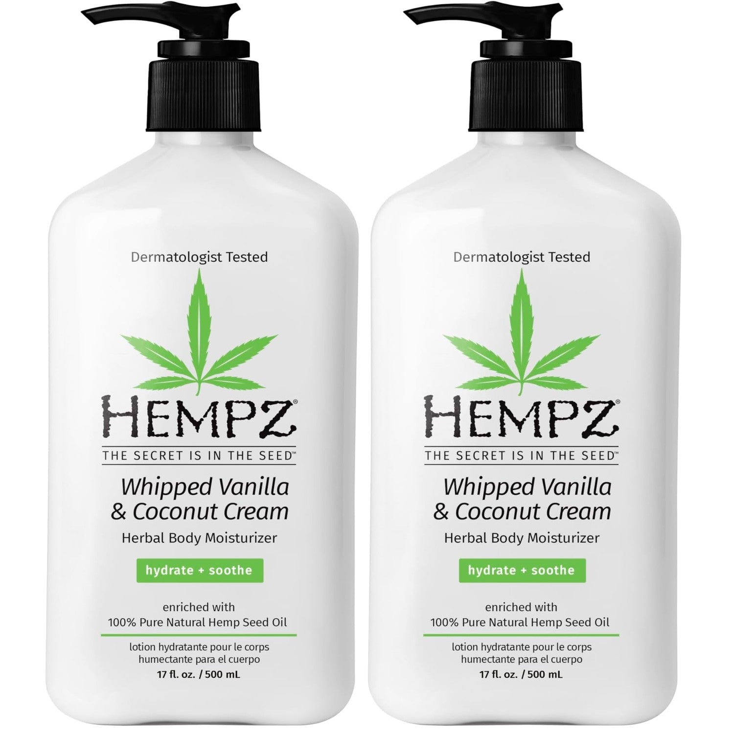 Buy now Hempz Original, Natural Hemp Seed Oil Body Moisturizer with Shea Butter and Ginseng, Original Scent, Floral Banana, 17 Fl.Oz ( Packaging may vary ) Vanilla Bean and Coconut 17 Fl Oz (Pack of 2) at indiglob india