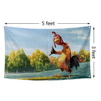 Chicken Flag Funny Poster Durable Man Cave Wall Flag with 4 Brass Grommets 3x5 Feet Tapestry for College Dorm Room Decor,Outdoor,Bedroom, Parties gifts, travel, filming,events,festivals.. high-resolution banner