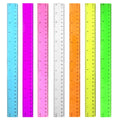 Color Clear Ruler Plastic Rulers - Ruler 12 inch, Kids Ruler for School