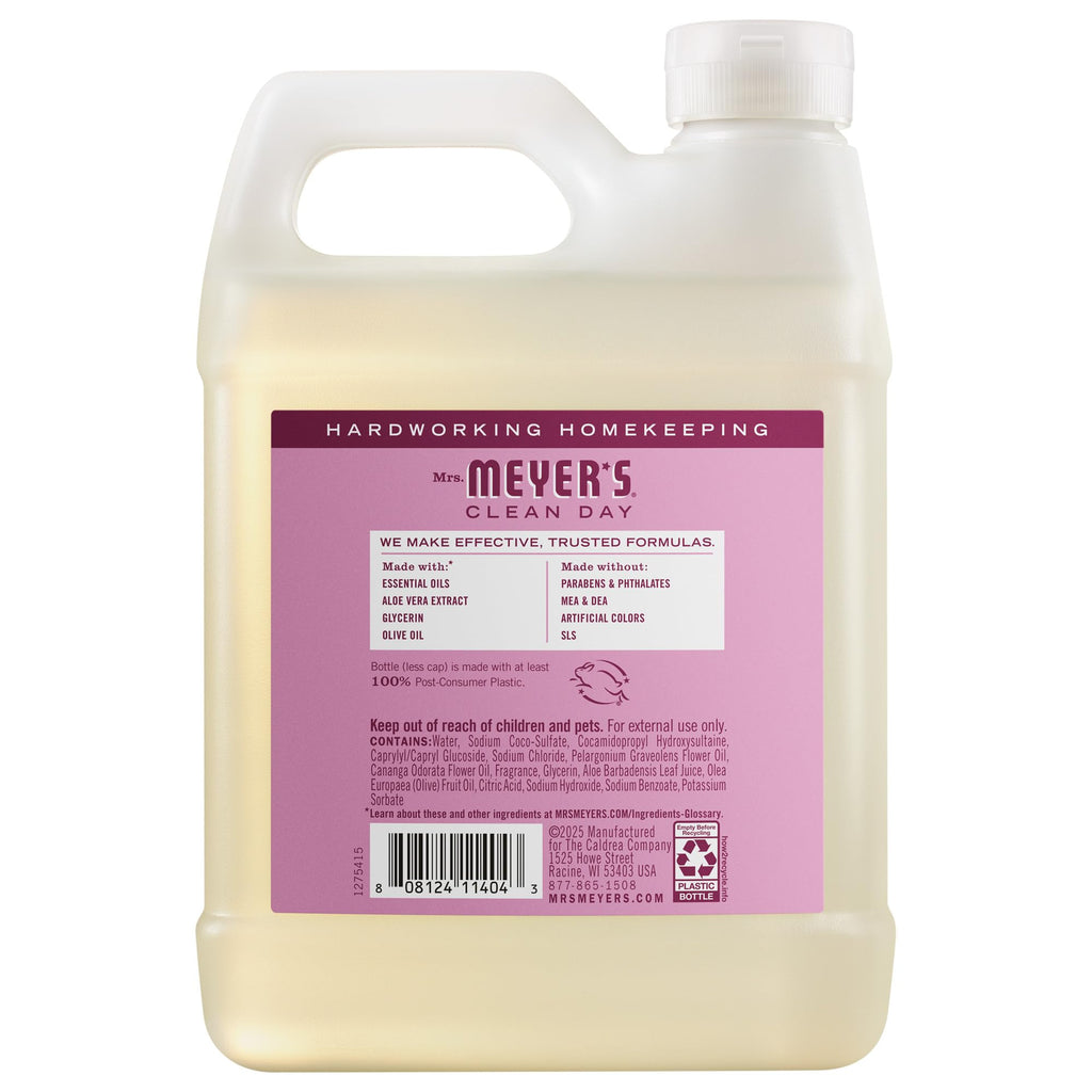 MRS. MEYER'S CLEAN DAY Liquid Hand Soap Refill, Peony Scent, 33 fl oz | Moisturizing Liquid Hand Soap, Softens and Cleans Hands, Cruelty Free, Made with Essential Oils, Olive Oil, and Aloe Vera