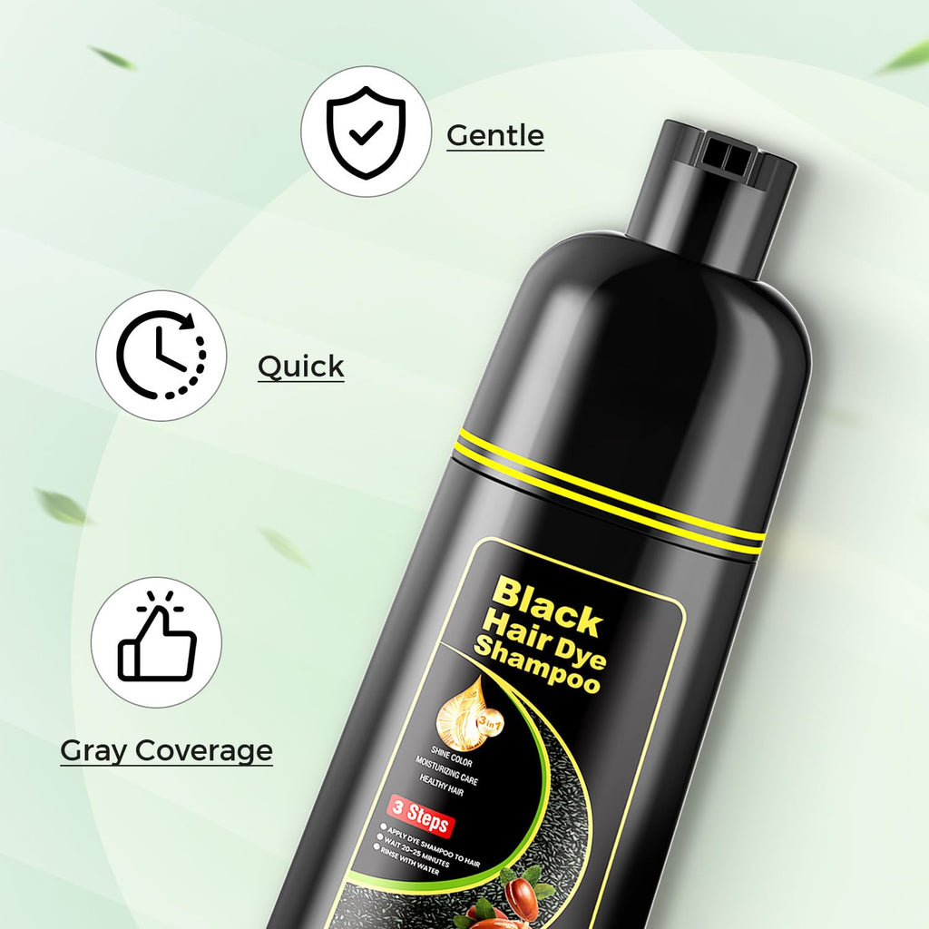 KAISASA Black Hair Dye Shampoo 3 in 1,Hair Color Shampoo for Women and Men | Hair Dye Shampoo Covers Gray Hair