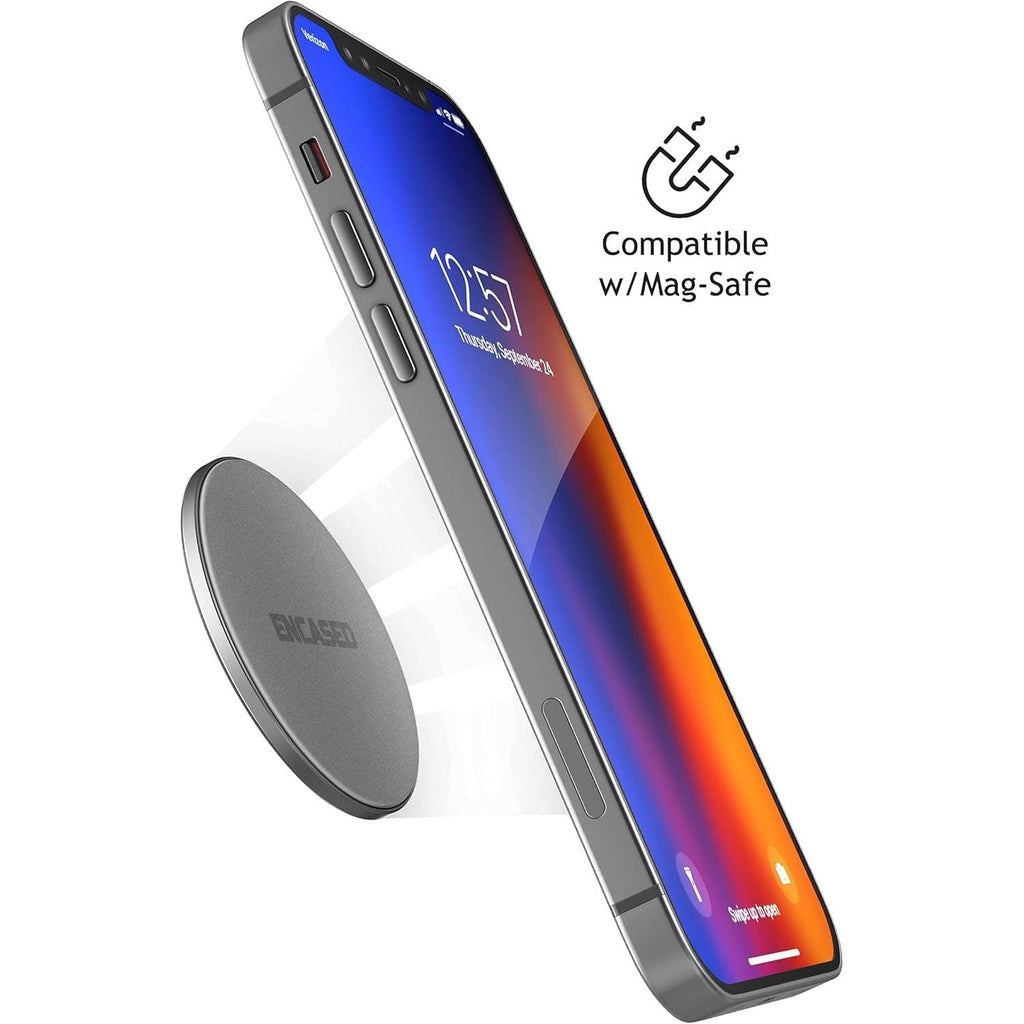Buy now ENCASED Stick-on iPhone Holder, Compatible with MagSafe Mount (Ultra Slim 0.15") Secure Magnetic Mounting Disk for Wall, Car Dash, Home Gym, Kitchen Fridge Accessories (Adhesive Sticker Back) at indiglob india
