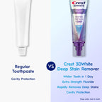 Crest 3DWhite Deep Stain Remover Dazzling Mint Toothpaste, 3.1 oz (Pack of 1), Whiter Teeth in 1 Day, Enamel Safe Fluoride Toothpaste for Fast Stain Removal and Prevention