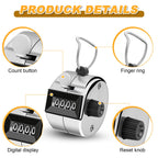 2 Pcs Clicker Counter, Hand Tally Counter with Large Display