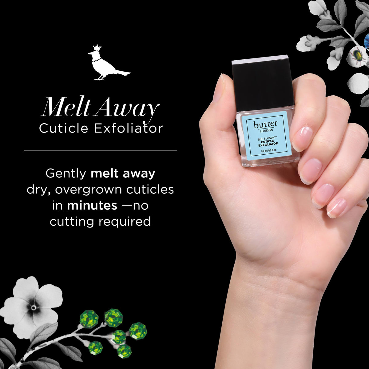 butter LONDON Cuticle Remover Liquid, Melt Away, Manicure and Pedicure Prep