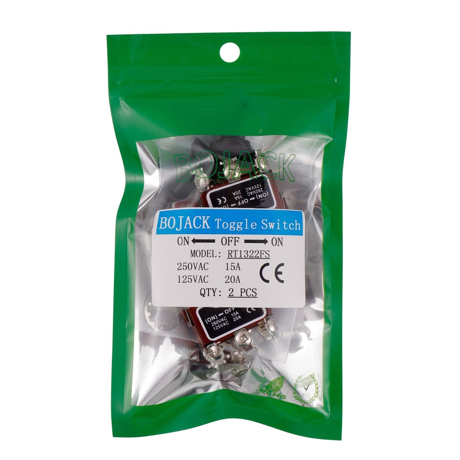 Buy now BOJACK RT1322FS Toggle Switch 125V 20A Momentary Automatic Reset Switches 250V 15A DPDT ON -Off- ON 6 Terminal pin Rocker Switch with Metal Waterproof Cap (Pack of 2) at indiglob india