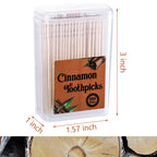 Mumufy 400 Pcs Cinnamon Toothpicks, 4 Clear Plastic Boxes